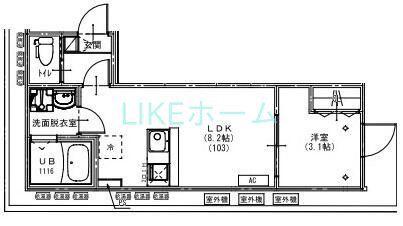KEIAI RESIDENCE 北習志野III(1LDK/1階)の間取り写真