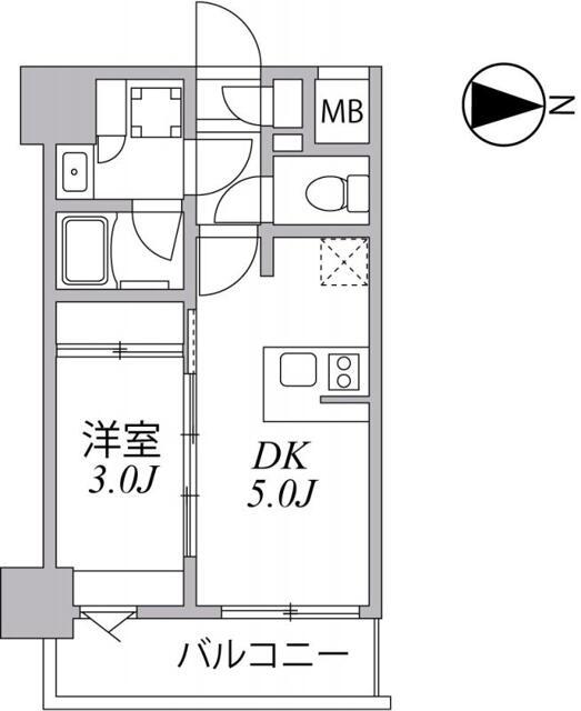 SYFORME住吉(1DK/2階)の間取り写真