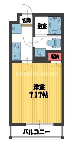 FESTARIA浦和(1K/2階)の間取り写真