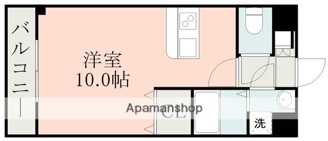 ヒルサイドガーデンII(ワンルーム/2階)の間取り写真