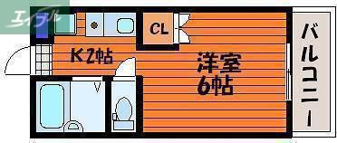 バンズコーポラス(1K/3階)の間取り写真