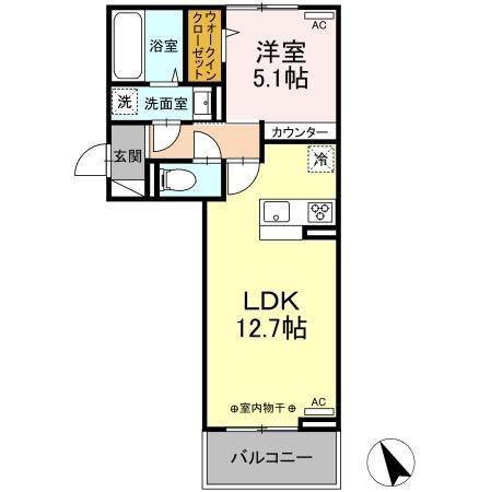 グレイス・ジョン(1LDK/2階)の間取り写真