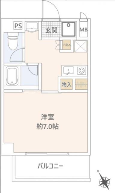 三沢NKマンション(1K/3階)の間取り写真