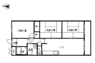 永信マンション(3LDK/2階)の間取り写真