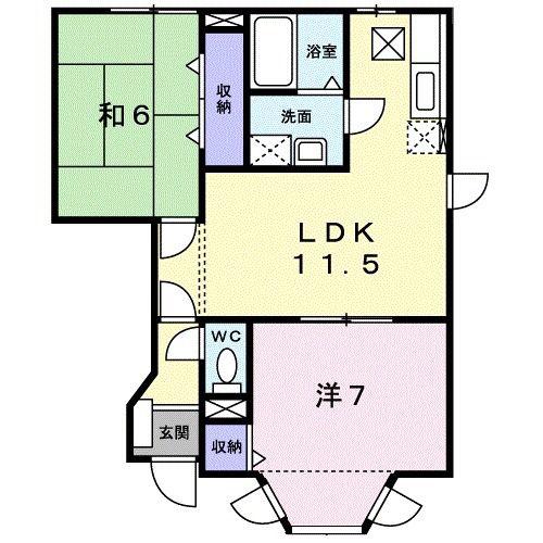 ロジュマンII番館(2LDK/1階)の間取り写真