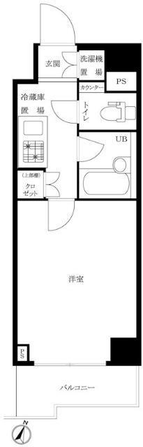 ルーブル大森山王弐番館(1K/2階)の間取り写真
