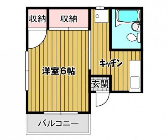 旭マンション(1K/2階)の間取り写真