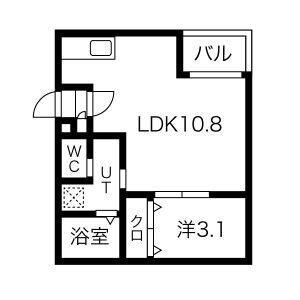 WARREN SHIMOKOMENOII(1LDK/1階)の間取り写真