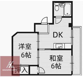 ビスタ新庄ハイツII(2DK/9階)の間取り写真