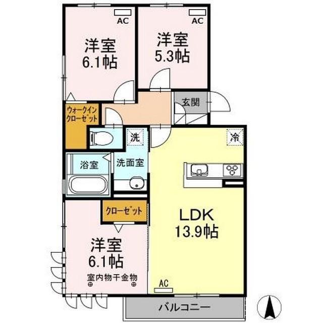 プレミアージュ(3LDK/3階)の間取り写真