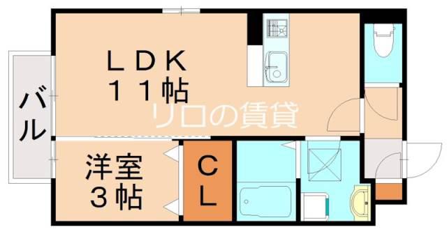 シャ・ノワール(1LDK/2階)の間取り写真