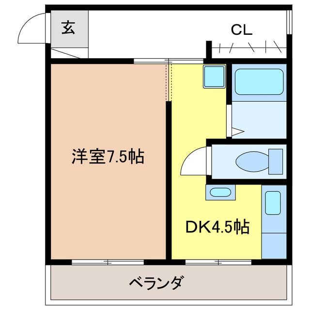 タリーズ(1DK/1階)の間取り写真