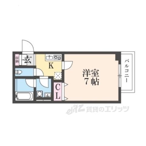 INOVE寝屋川大利元町(1K/2階)の間取り写真