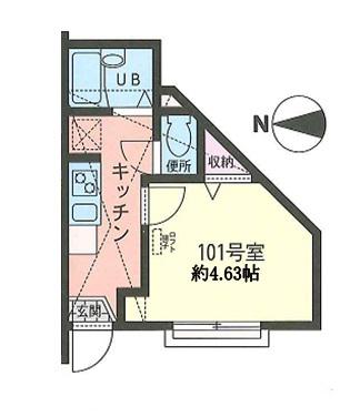 リーヴェルポート横浜山元町(1K/1階)の間取り写真