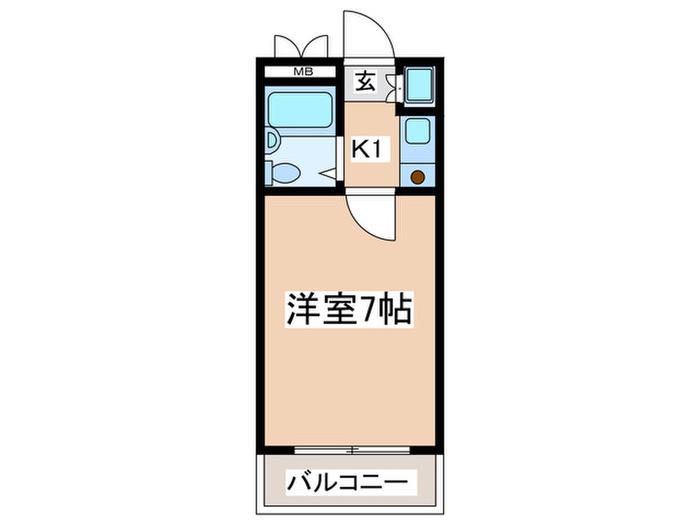 烏山ダイカンプラザI(1K/3階)の間取り写真