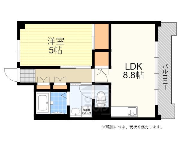 中桜塚グランドハイツ(1LDK/2階)の間取り写真