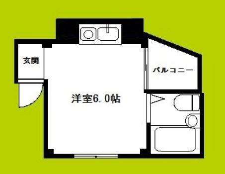 淡路西山マンション(ワンルーム/3階)の間取り写真