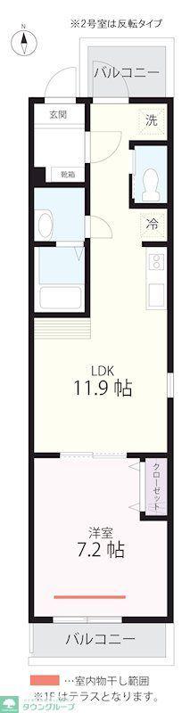 QUIET CRAB HOUSE TOGETHER 川崎浅田(1LDK/2階)の間取り写真