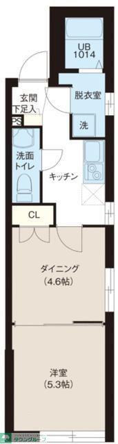 レピュア池袋本町レジデンスウエスト(1DK/1階)の間取り写真