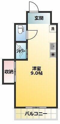 かいづかファミリア1(ワンルーム/1階)の間取り写真