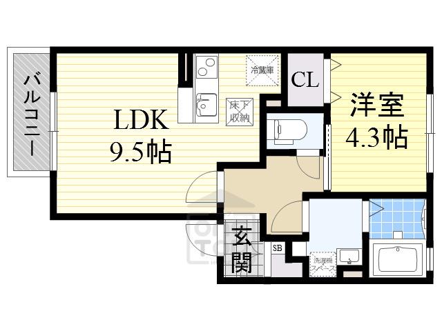 エクセレンテ(1LDK/1階)の間取り写真