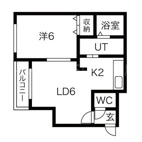 パラッツォ平岸(1LDK/3階)の間取り写真