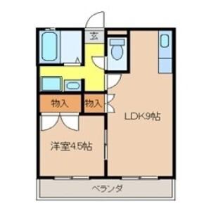 アルザス(1LDK/2階)の間取り写真