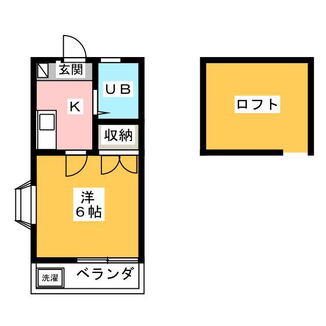 湘南台ドミール21A(1K/1階)の間取り写真