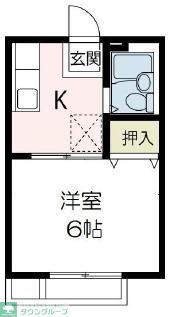 チェリーハイツ(1K/2階)の間取り写真