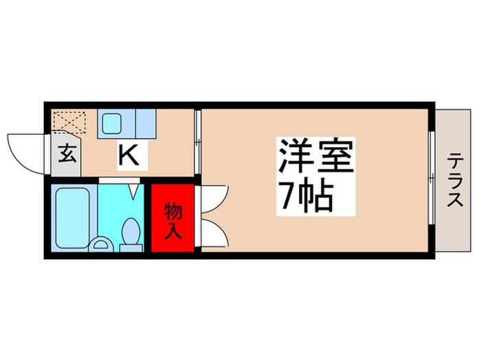 ヴィラ中山 A棟(1K/1階)の間取り写真