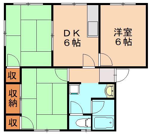タウニー山本(3DK/2階)の間取り写真
