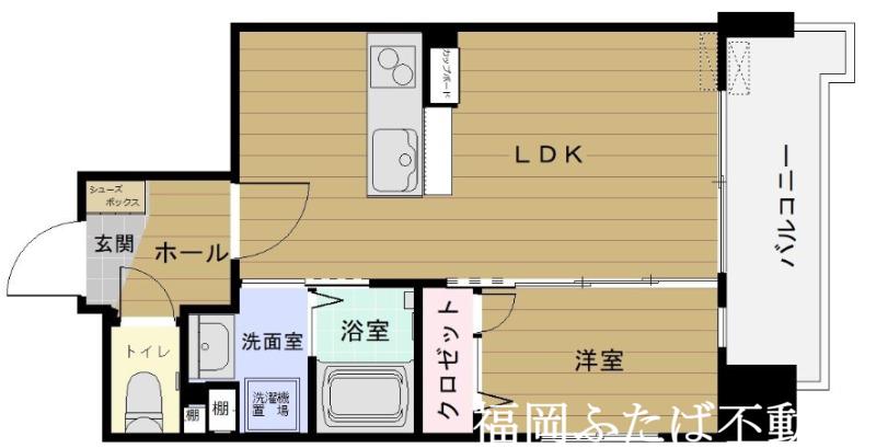 リバティR TENJINII(1LDK/7階)の間取り写真