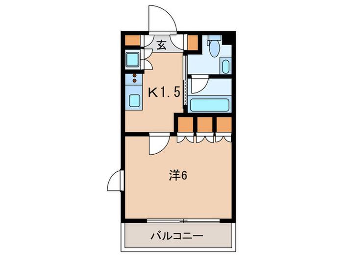 アジールコート品川中延(1K/3階)の間取り写真