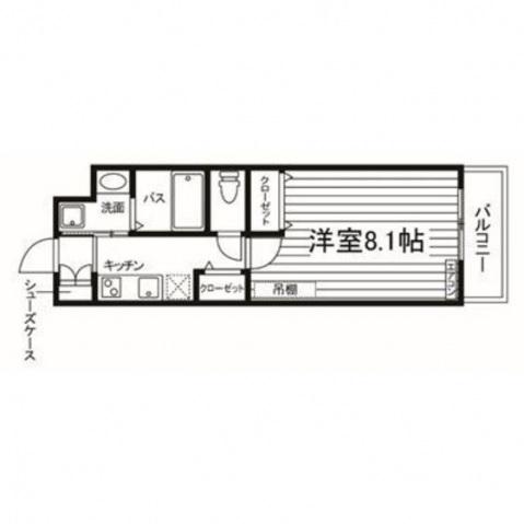 クレセル住吉(1K/3階)の間取り写真