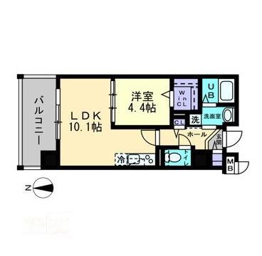 ハアラン国体町(1LDK/7階)の間取り写真