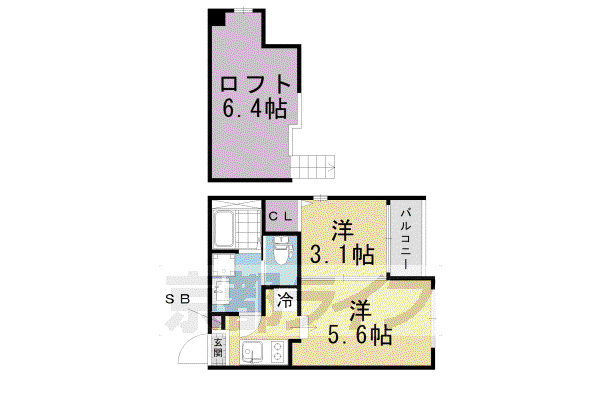 ELDORADO伏見(2K/2階)の間取り写真