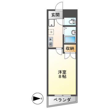 ケーエム泉(1K/5階)の間取り写真
