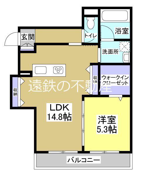 エクストラ(1LDK/1階)の間取り写真