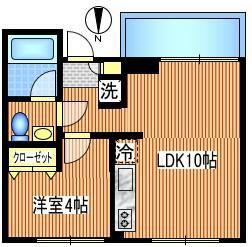 CORTILE(1LDK/3階)の間取り写真