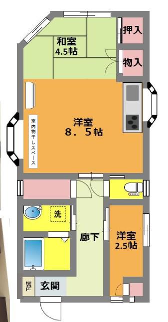 PMZ川口(2DK/2階)の間取り写真