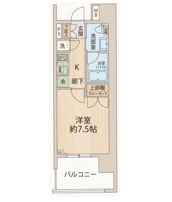 スパシエ上野ステーションプラザ(1K/12階)の間取り写真
