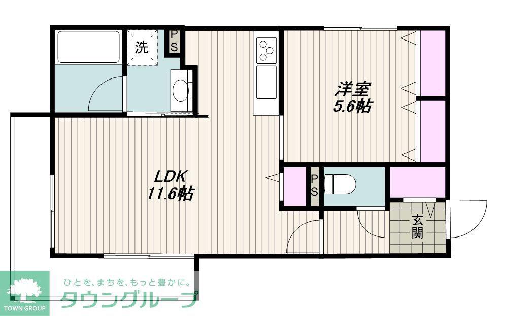 LA PAUSE II(1LDK/1階)の間取り写真