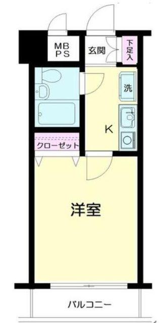 日神パレステージ相模原第2(ワンルーム/1階)の間取り写真