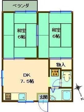 コーポラスアヤ(2DK/1階)の間取り写真