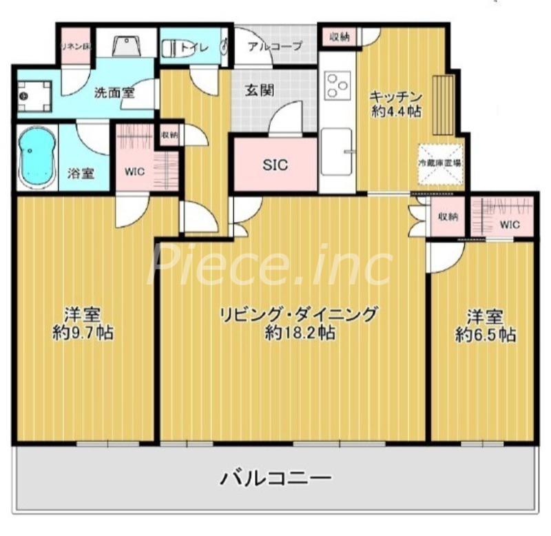 ザ・パークハウス中之島タワー(2LDK/44階)の間取り写真