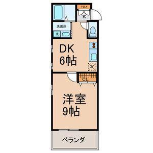 アーバングランツ三重(1DK/1階)の間取り写真