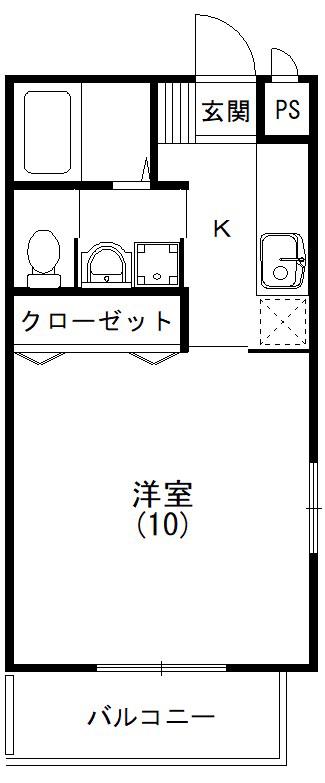 MSドリームI(1K/2階)の間取り写真
