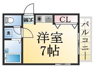 ワコーレ須磨寺(ワンルーム/1階)の間取り写真