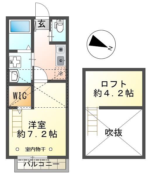 スカイハイツみなみ野(1K/2階)の間取り写真