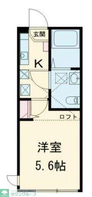 アルシオーネ絹ヶ丘(1K/2階)の間取り写真